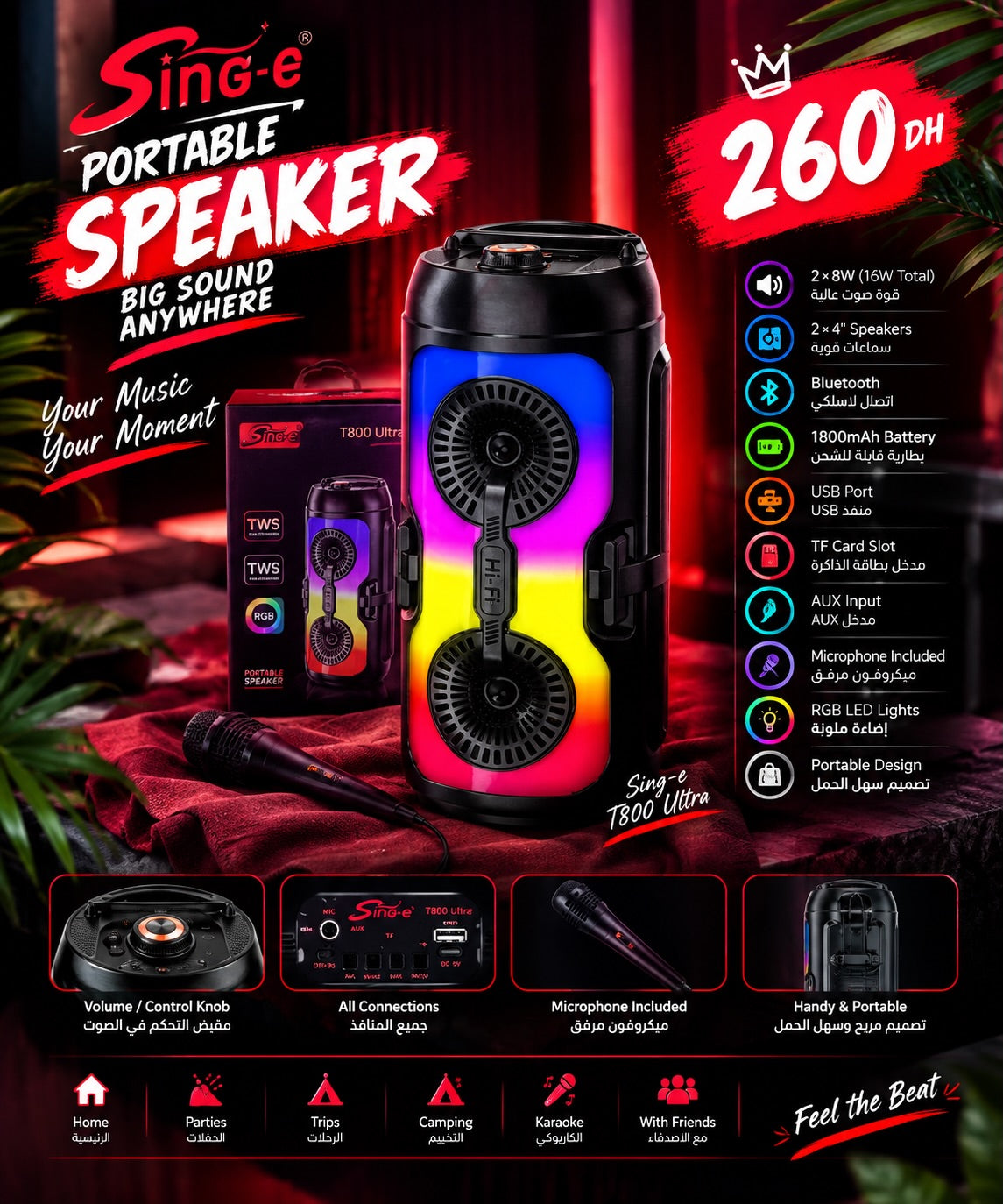 Haut-parleur Portable Sing-e avec Micro